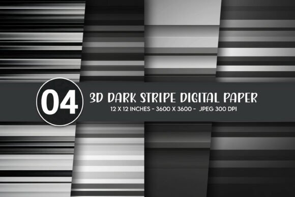 3D Dark Stripe Digital Paper for Modern Design