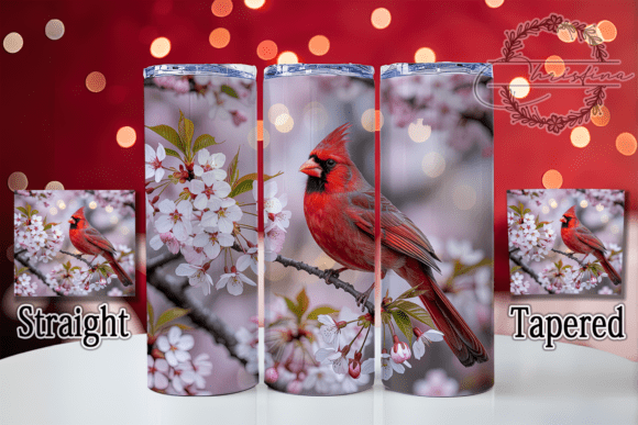 3D Floral Cardinal Tumbler Design Evaluation