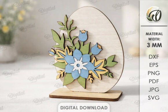 3D Floral Easter Decor Laser Cut