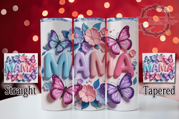 3D Floral MAMA 20oz Tumbler Wrap: A Vibrant Digital Solution for Drinkware