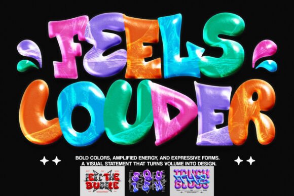 3D Glossy Bubble Text Effect for Bold Typography