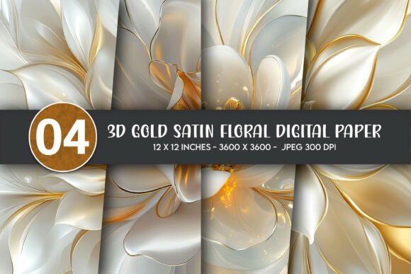 3D Gold Satin Floral Digital Paper: A Versatile Asset for Creators and Designers