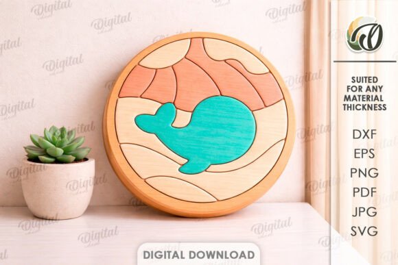 3D Mini Puzzle Decor Laser Cut: Whale