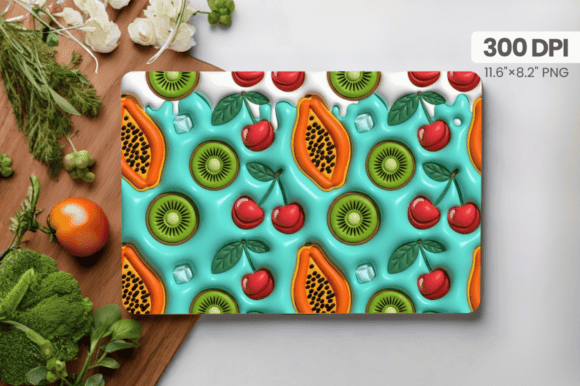 3D Puff Fruits Summer Cutting Board PNG: A Workflow for High-Quality Kitchen Decor