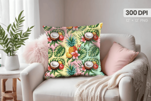 3D Puff Tropical Leaf Summer Design