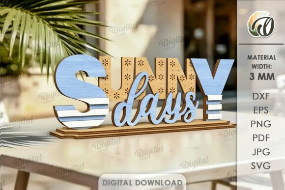 3D Summer Table Sign Laser Cut Guide