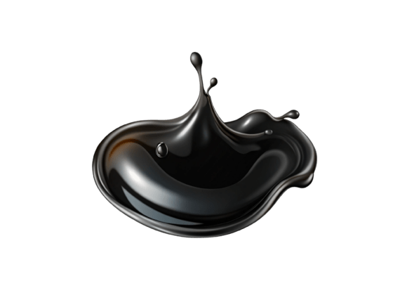 Black Liquid Dripping Down Glossy 3d Png