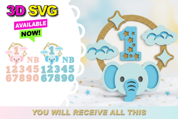 Bringing Baby Memories to Life with the Baby Months Elephant 3D SVG