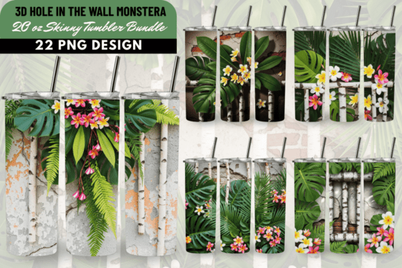 Bringing Digital Art to Life: A Guide to the 3D Hole in the Wall Monstera and Retro Sunset Flamingo Tumbler Bundle