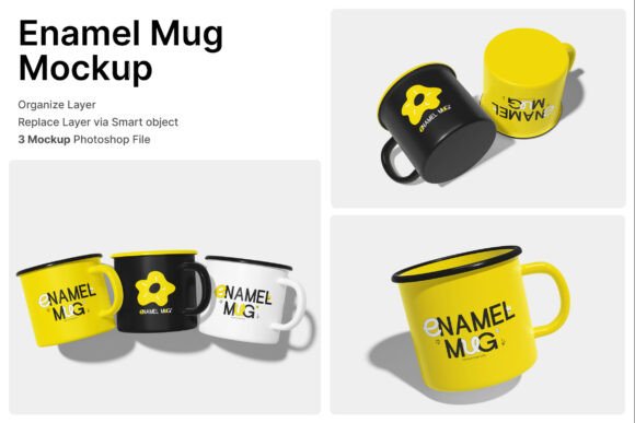Elevate Your Drinkware Brand with a Realistic Enamel Mug 3D Mockup