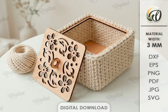 Elevating Handcrafts with the 3D Crochet Basket Lid Base Laser Cut Design