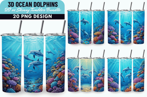 Elevating Sublimation Artistry: The Rise of 3D Ocean Dolphins and Retro Sunset Flamingo Tumbler Bundles