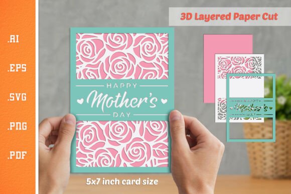 Happy Mothers Day 3D Layered Paper Cut