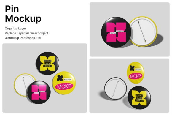 Pin 3D Mockup: Elevate Badge Design