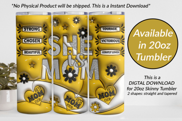 She is Mom 3d Tumbler Wrap PNG Guide