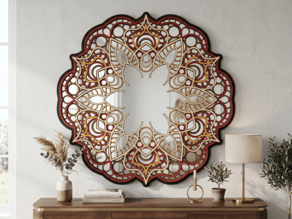 Transform Your Walls with Multilayer Mandala Mirror Design 1