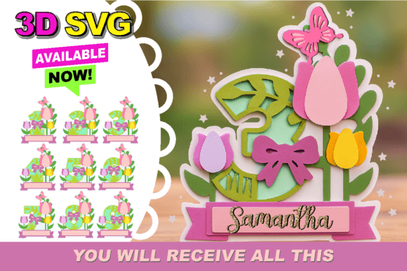 Tulips Flowers Numbers Topper 3D SVG: A Comprehensive Guide